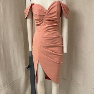 Pink Off Shoulder Lavish Alice Dress UK 12/US 10